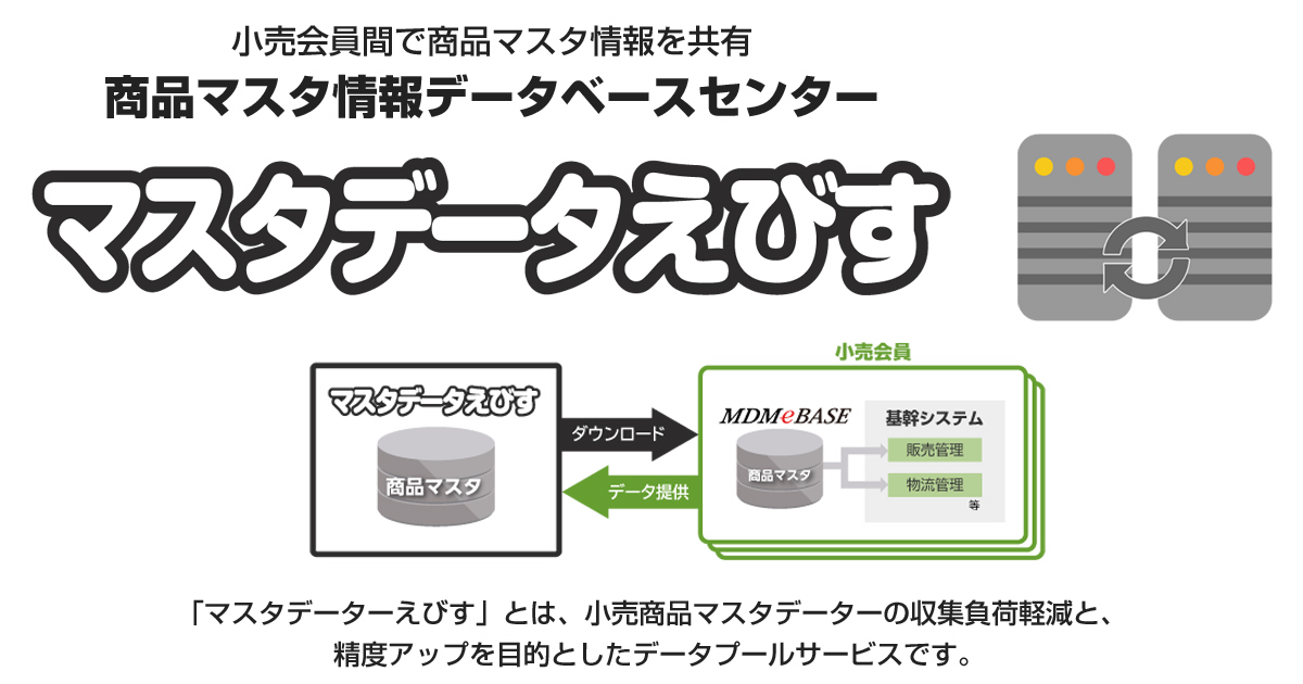 商品マスタデータを小売企業間で共有する「マスタデータえびす」小売